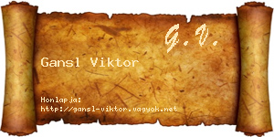 Gansl Viktor névjegykártya